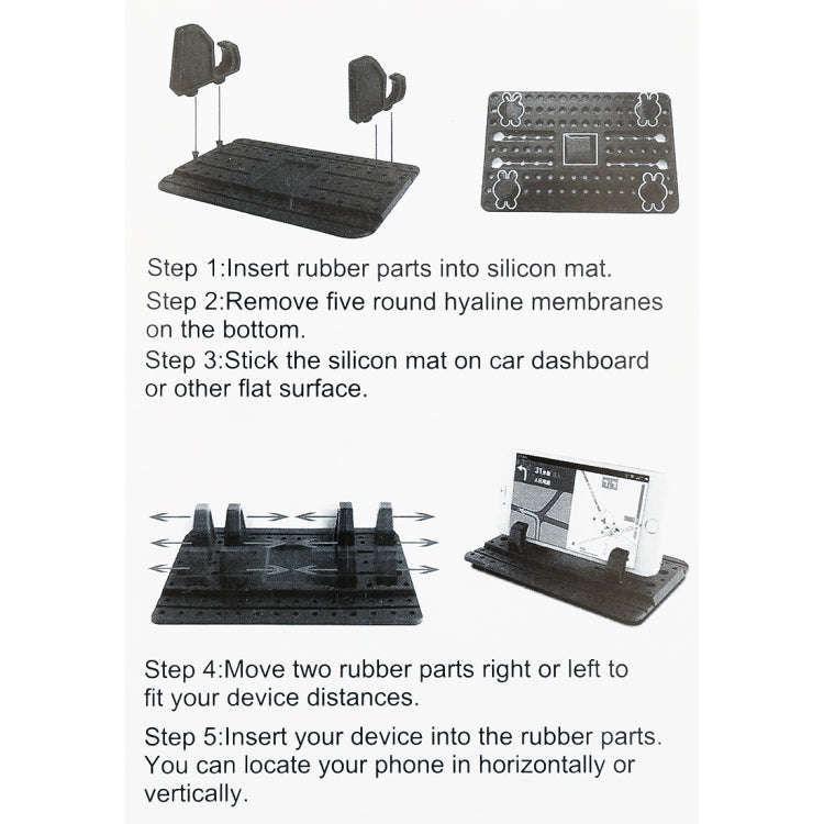 Car Pure Silicon Dashboard Mount Holder Cell Phone Holder, Silicon Phone Holder