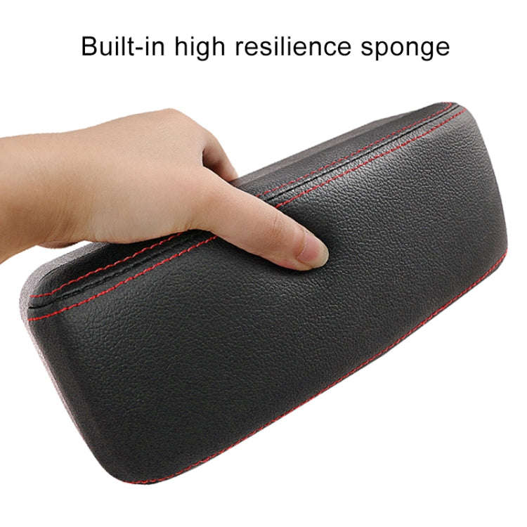 Universal Car PU Leather Wrapped Armrest Box Cushion Car Armrest Box Mat with Storage Box, 1pc(Bl...