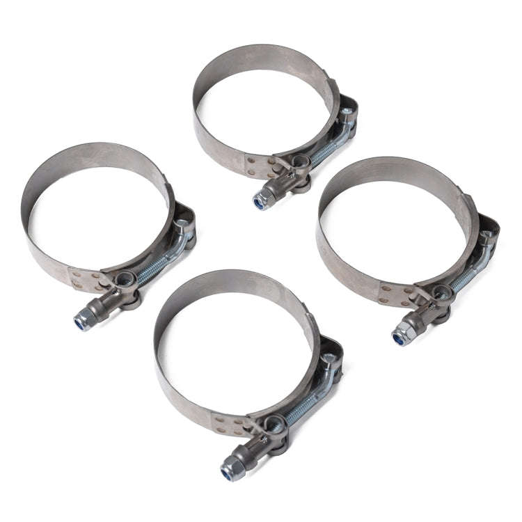 4 PCS Stainless Steel T-Bolt Hose Clamps Pipe Clip Fuel Line Clip, Size: 57-65mm, Size: 57-65mm