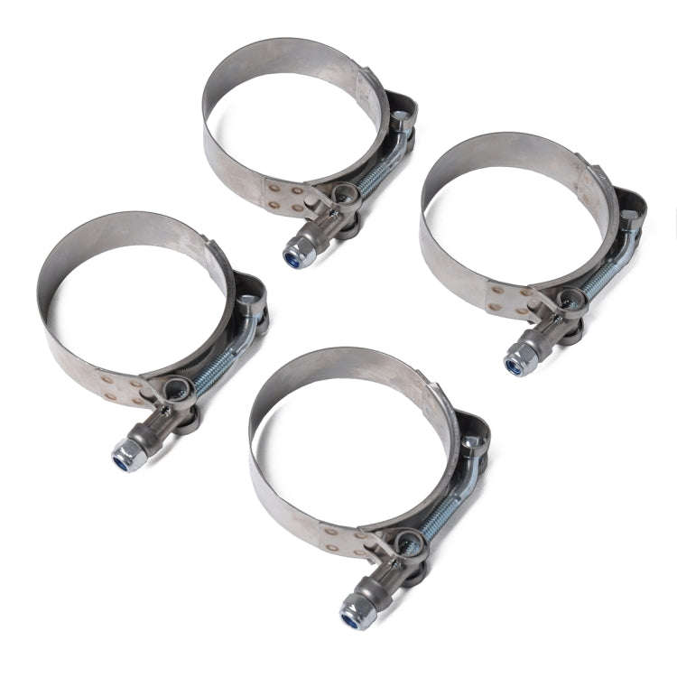 4 PCS Stainless Steel T-Bolt Hose Clamps Pipe Clip Fuel Line Clip, Size: 79-87mm, Size: 79-87mm