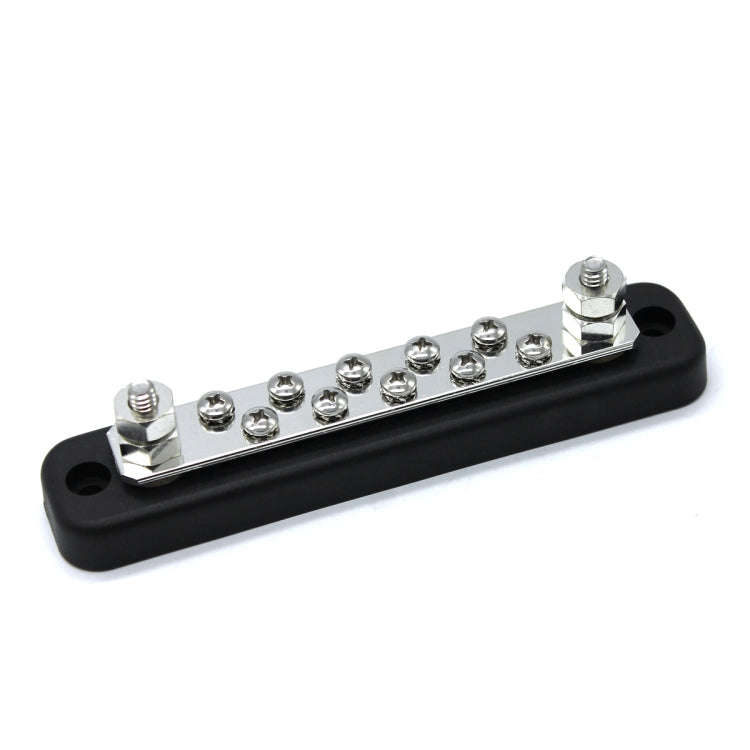 10 Way Power Distribution Bus Bar 10-bit Single Distribution Box for Car / RV / Boat, 10-bit