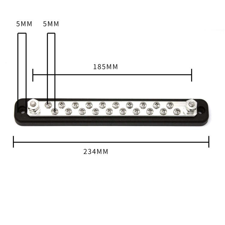 20 Way Power Distribution Bus Bar 20-bit Single Distribution Box for Car / RV / Boat, 20-bit