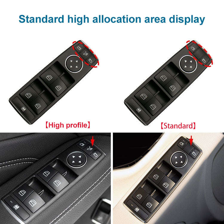 Car Window Glass Lift Switch for Mercedes-Benz W166, Left Driving High Configuration Version, Hig...