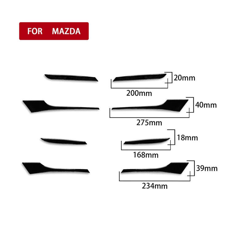 For Mazda 3 Axela 2010-2013 8 in 1 Car Door Push Handle Decorative Sticker, Left and Right Drive ...