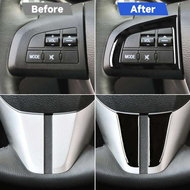 For Mazda 3 Axela 2010-2013 4 in 1 Car Steering Wheel Decorative Sticker, Left and Right Drive Un...