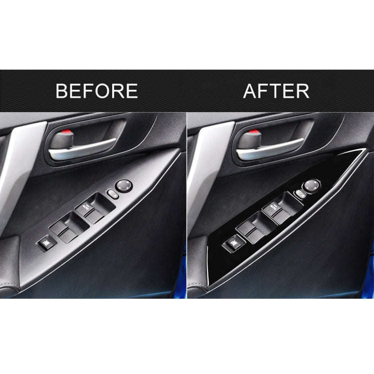 For Mazda 3 Axela 2010-2013 4 in 1 Car Window Lift Panel Decorative Sticker, Left Drive, Window L...