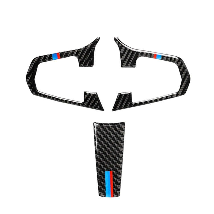 3 in 1 Car Carbon Fiber Tricolor Steering Wheel Button Decorative Sticker for BMW 5 Series G30 X3...