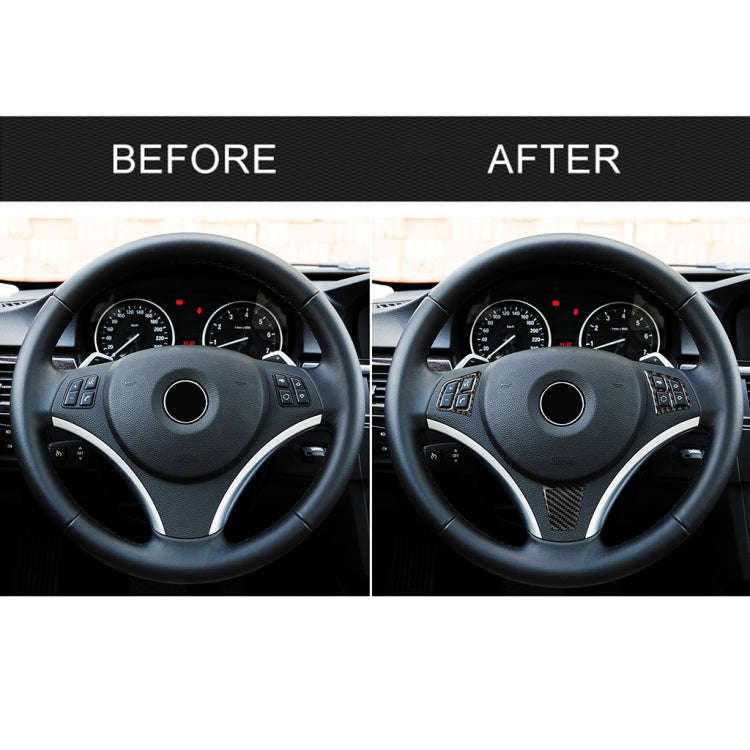 3 in 1 Car Carbon Fiber Solid Color Steering Wheel Button Decorative Sticker for BMW 3 Series E90...