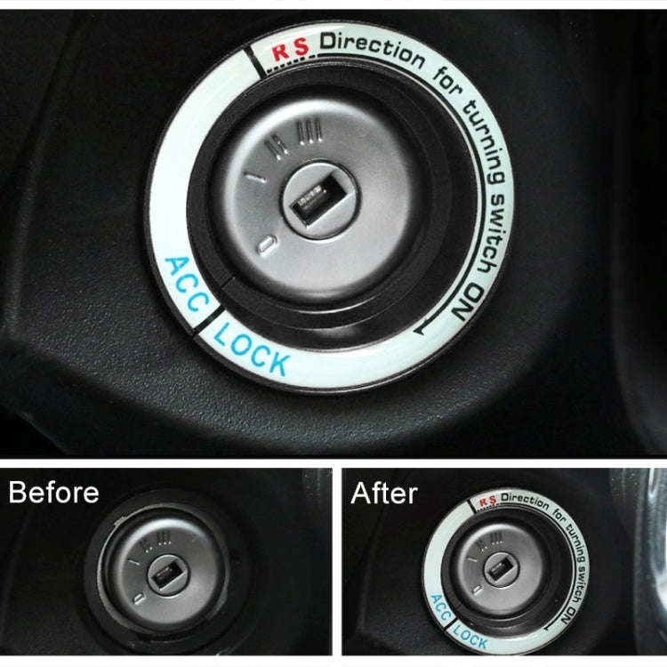 For Ford Fluorescent Aluminum Alloy Ignition Key Ring, Inside Diameter: 3.2cm, For Ford (Black), ...