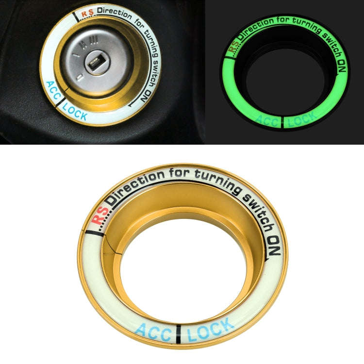 For Ford Fluorescent Aluminum Alloy Ignition Key Ring, Inside Diameter: 3.2cm, For Ford (Black), ...