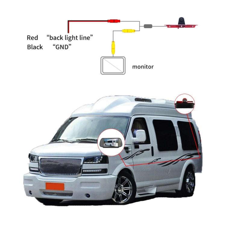 PZ467 Car Waterproof 170 Degree Brake Light View Camera for Chevrolet, PZ467