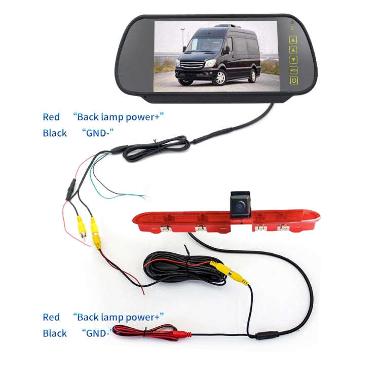 PZ471 Car Waterproof 170 Degree Brake Light View Camera + 7 inch Rearview Monitor for Citroen / P...