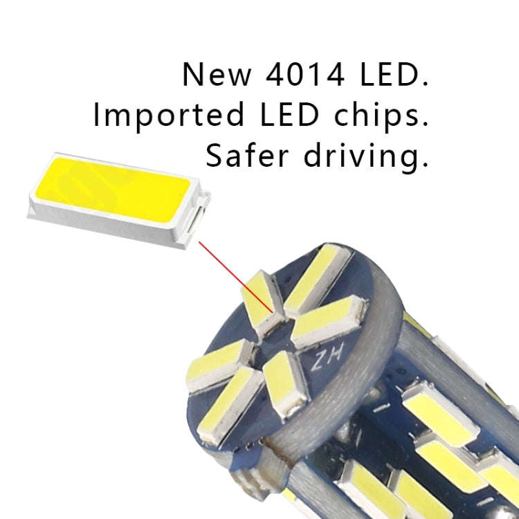 10 PCS T10 DC12V / 3W / 6000K / 180LM Car Canbus Decoding LED Clearance Lights with 30LEDs SMD-40...