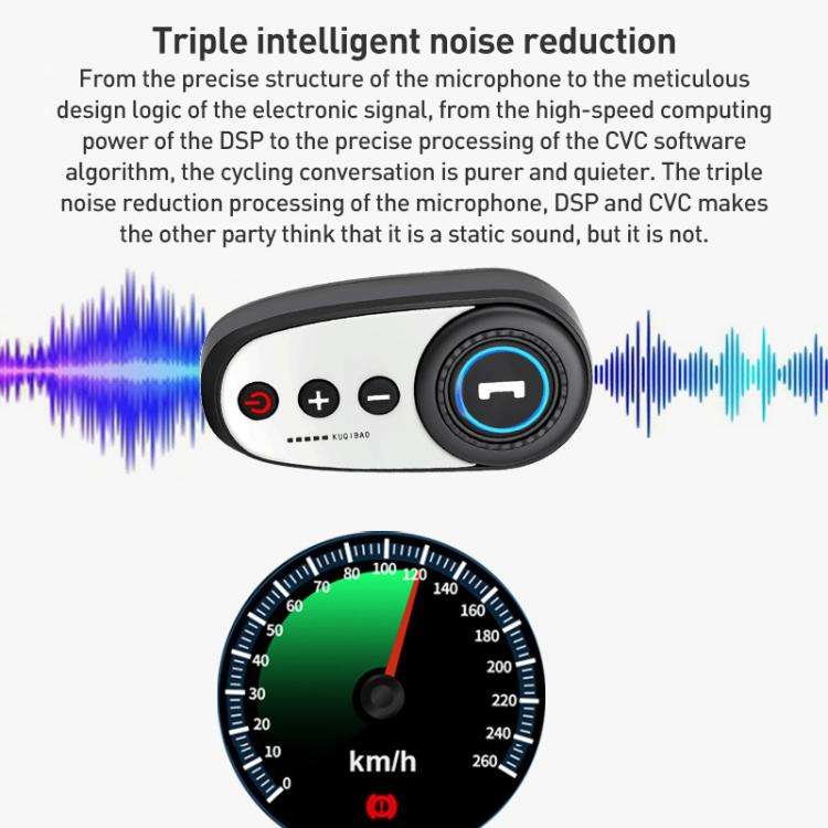 K10 Motorcycle Bluetooth Helmet Headset, Black Hard Pole Microphone, Black Hard Pole Microphone, ...