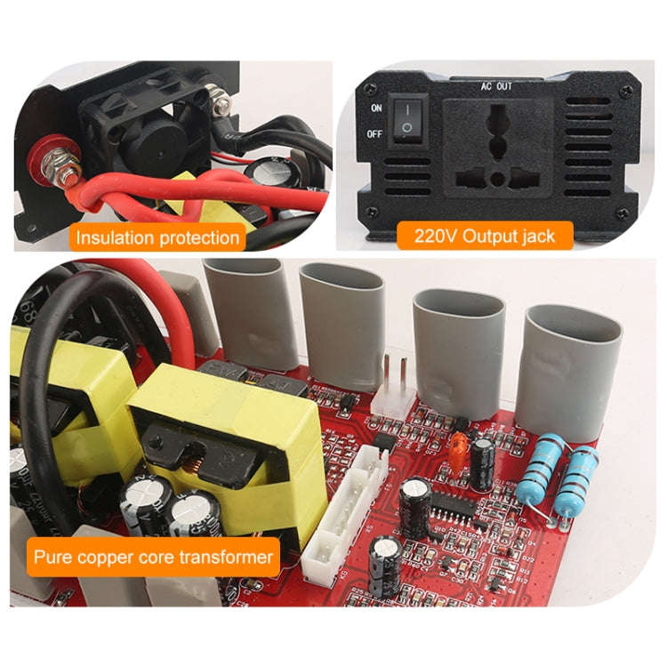 Carmaer 24V to 220V 2200W Three Socket Car Double Digital Display Inverter Household Power Conver...