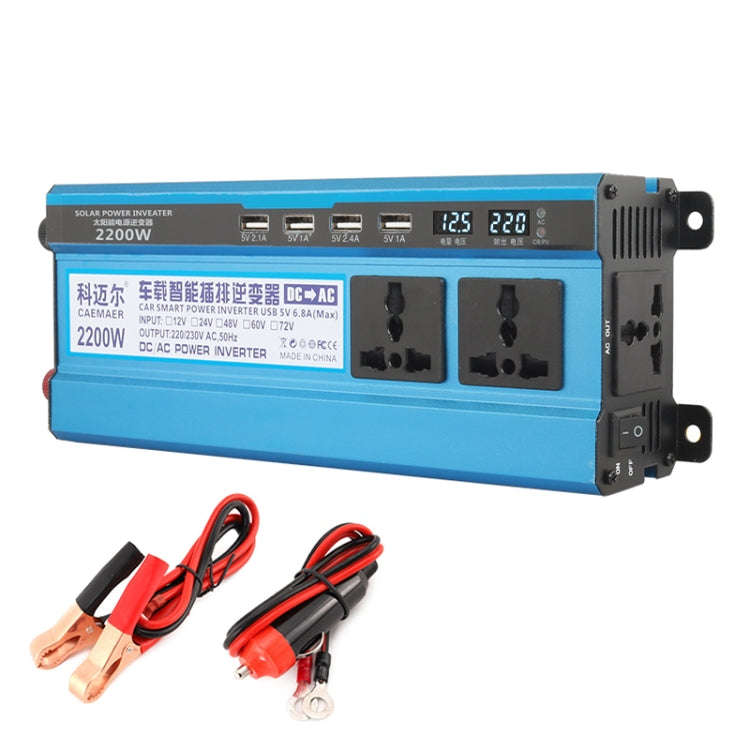 Carmaer 24V to 220V 2200W Three Socket Car Double Digital Display Inverter Household Power Conver...