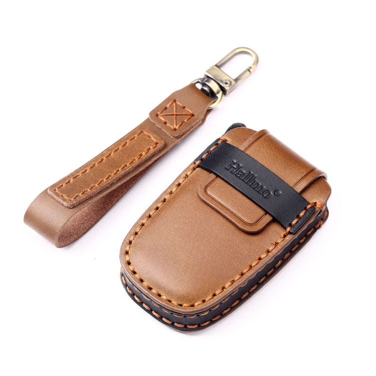 Hallmo Car Cowhide Leather Key Protective Cover Key Case for KIA K2 / K3 / K5 4-button, For KIA K...