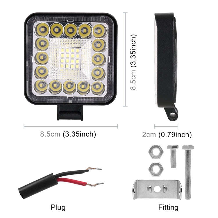 Car Square Work Light with 32LEDs SMD-2835 Lamp Beads, Square 32 2835 Lamp Beads