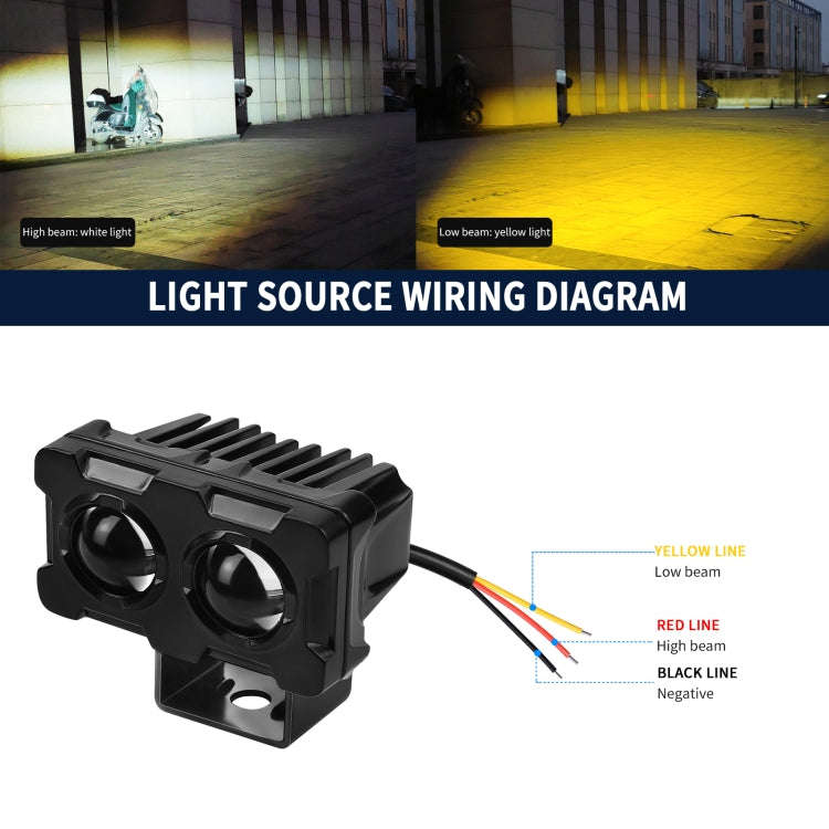 ZH-1583A1 External Waterproof Double Lamp Bead LED Headlight Square Dragon Button Type, ZH-1583A1