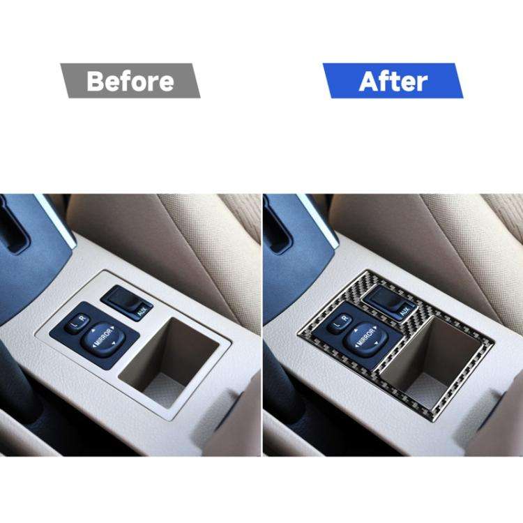 Carbon Fiber Car Rearview Mirror Adjustment Switch Frame Decorative Sticker for Toyota Old RAV4 2...