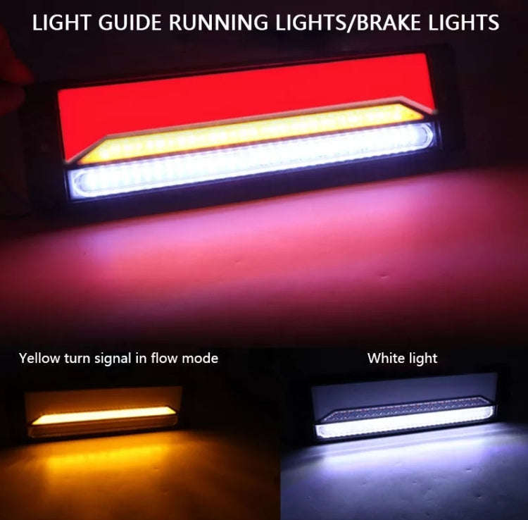 2 PCS Heavy-duty Truck Trailer 147LED Light Guide Three-color Brake Light