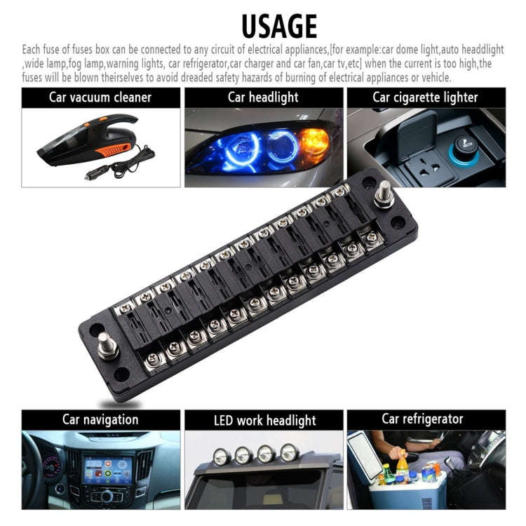 CS-979A2 FB1904 1 In 1 Out 12 Ways No Distinction Positive Negative Fuse Box without Fuse for Aut...