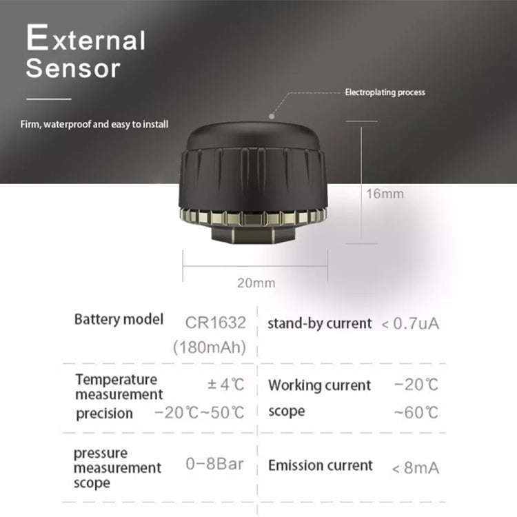 USB TPMS Tire Pressure Monitoring System Android with External Sensor for Car Radio DVD Player, w...