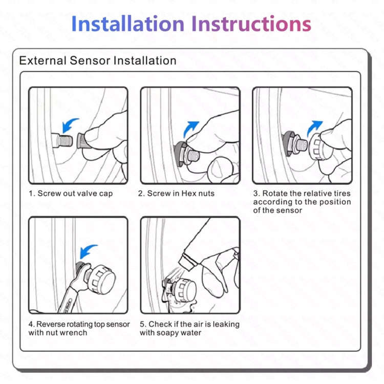 USB TPMS Tire Pressure Monitoring System Android with External Sensor for Car Radio DVD Player, w...