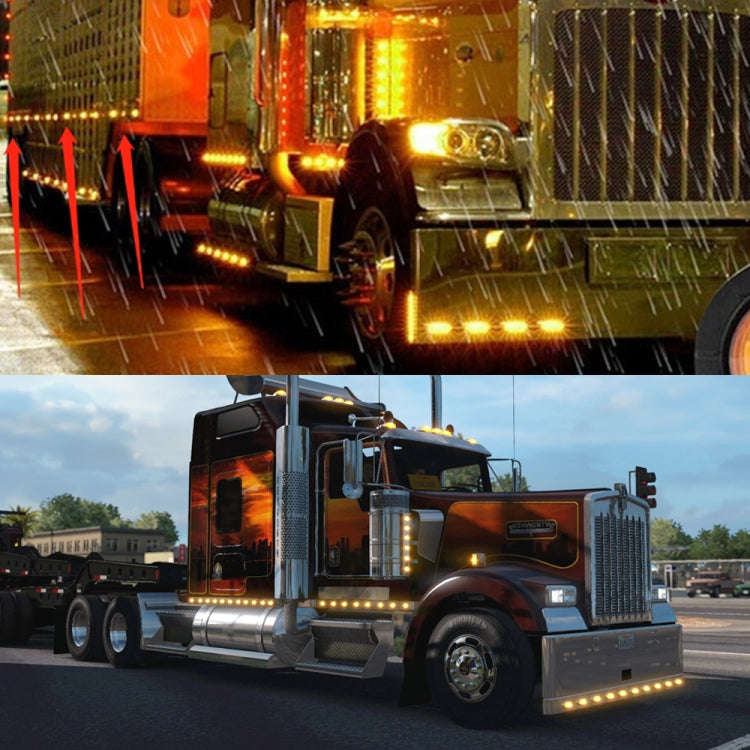 2 PCS MK-138 Truck LED Tail Light Running Water Tricolor Side Marker Light