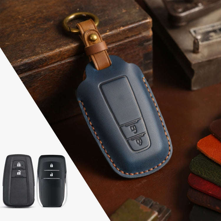 For Toyota Car Cowhide Leather Key Protective Cover Key Case, Two Keys Version, For Toyota, Two K...