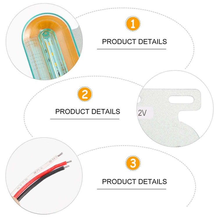 2 PCS 12V 12LED Car Oval Side Lamp, 12V (White Light), 12V (Red Light), 12V (Yellow Light)