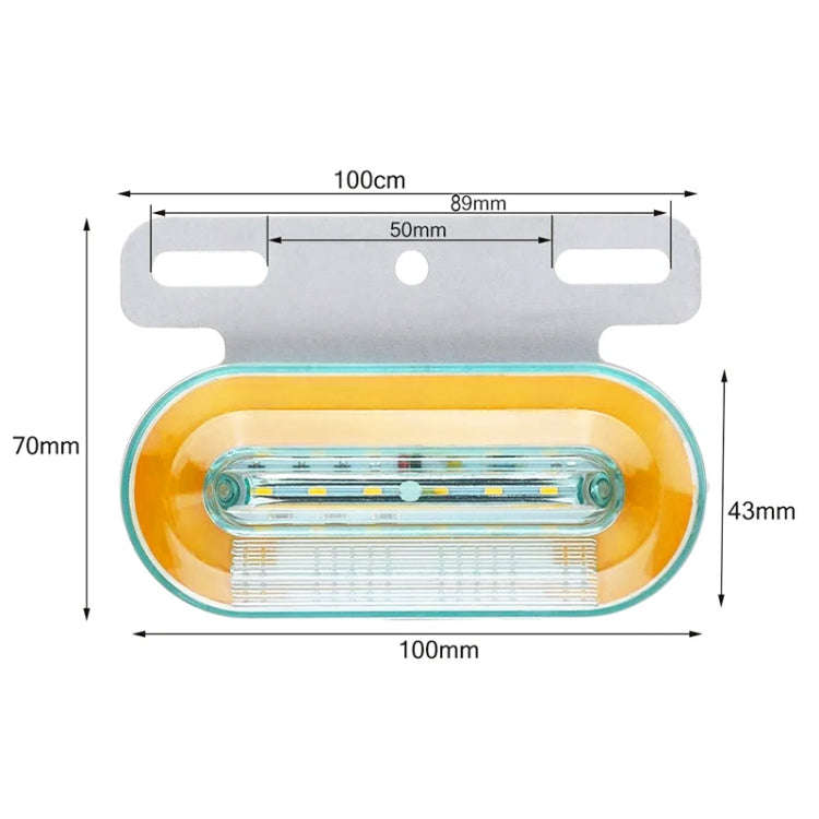 2 PCS 24V 12LED Car Oval Side Lamp, 24V (White Light), 24V (Red Light), 24V (Yellow Light)