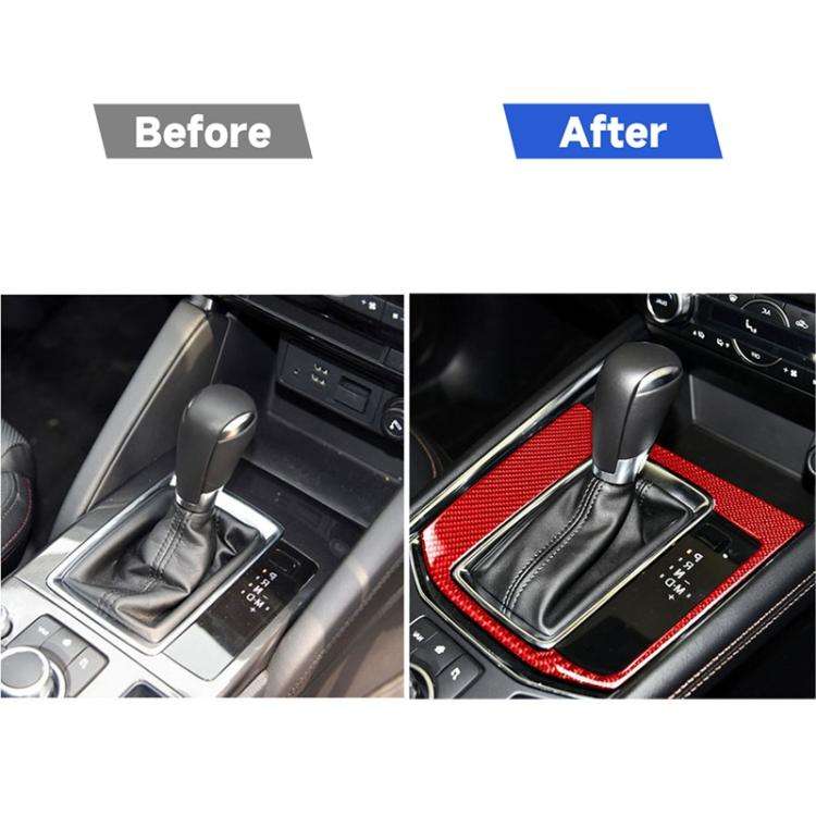 Car Carbon Fiber Gear Panel Decorative Sticker for Mazda CX-5 2017-2018, Right Drive, Gear Panel,...