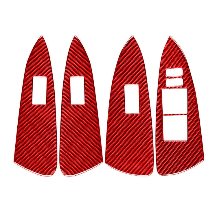 Car Carbon Fiber Window Glass Lift Panel Decorative Sticker for Toyota RAV4 2006-2013, Right Driv...