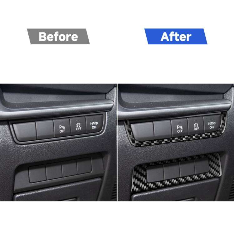 Car Carbon Fiber Headlight Frame Decorative Sticker for Mazda 3 Axela 2020, Left Drive, Headlight...