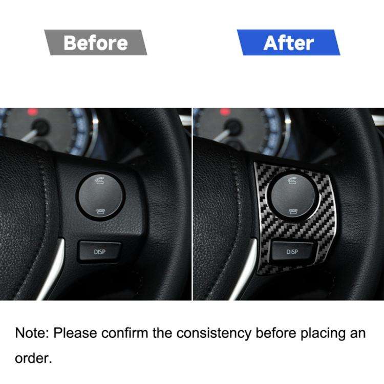 Car Carbon Fiber Steering Wheel Button Frame Decorative Sticker for Toyota Corolla / Levin 2014-2...