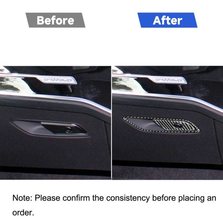 Car Carbon Fiber Front Passenger Seat Storage Box Switch Decorative Sticker for Audi A6L / A7 201...