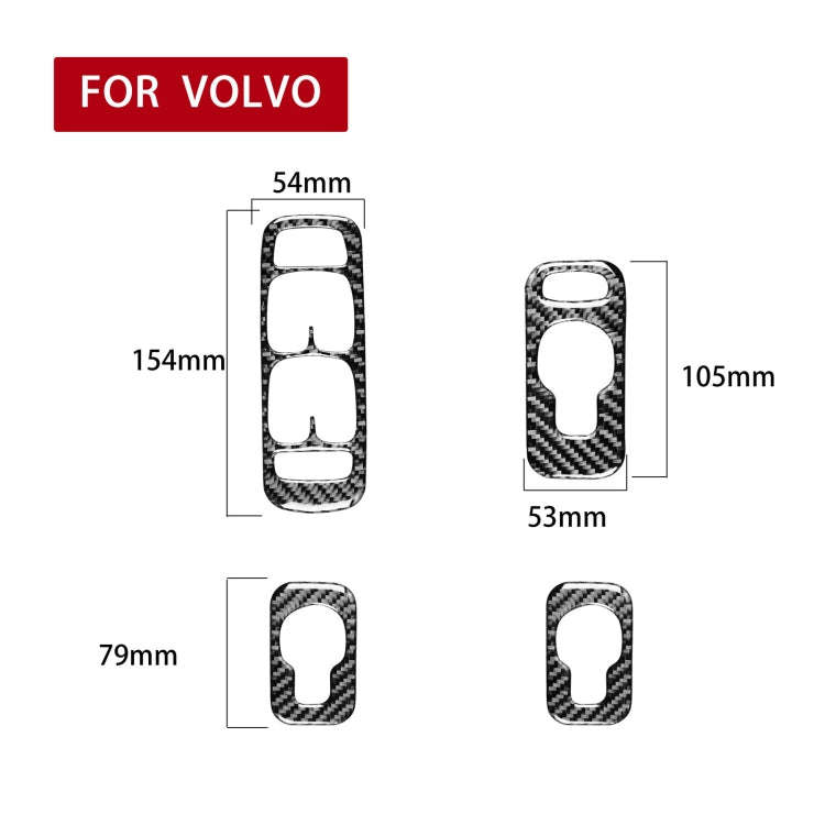 4 in 1 Car Carbon Fiber Door Set A Decorative Sticker for Volvo XC90 2003-2014, Left Drive, Door ...