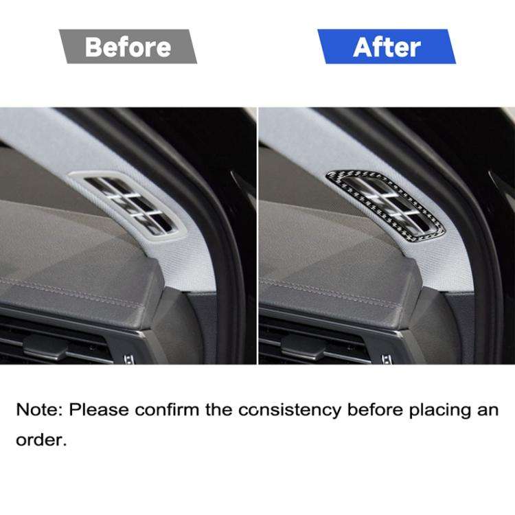 Car Carbon Fiber A-pillar Air Outlet Decorative Sticker for Audi A6L / A7 2019-, Left and Right D...