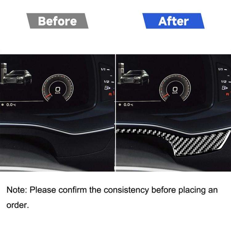 Car Carbon Fiber Dashboard Decorative Sticker for Audi A6L / A7 2019-, Left and Right Drive Unive...