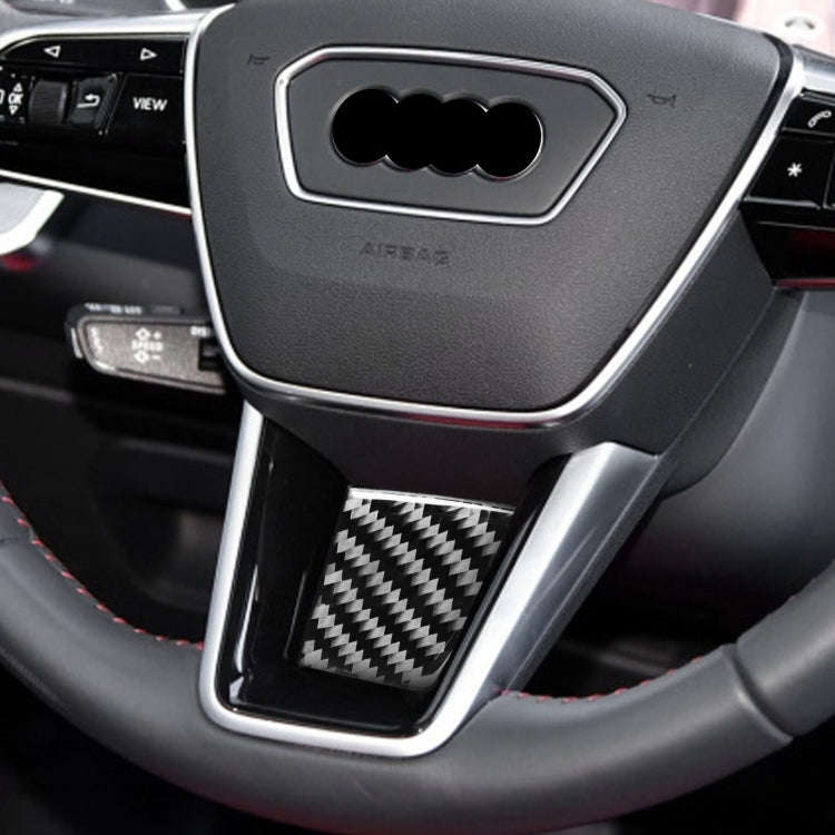 Car Carbon Fiber Steering Wheel Lower Decorative Sticker for Audi A6L / A7 2019-, Left and Right ...