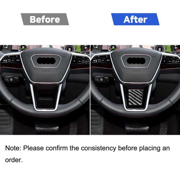Car Carbon Fiber Steering Wheel Lower Decorative Sticker for Audi A6L / A7 2019-, Left and Right ...