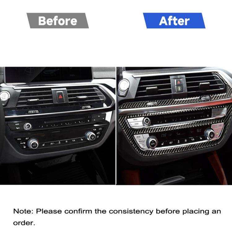 Car Carbon Fiber Air Conditioner CD Control Panel M Performance Decorative Sticker for BMW G01 X3...