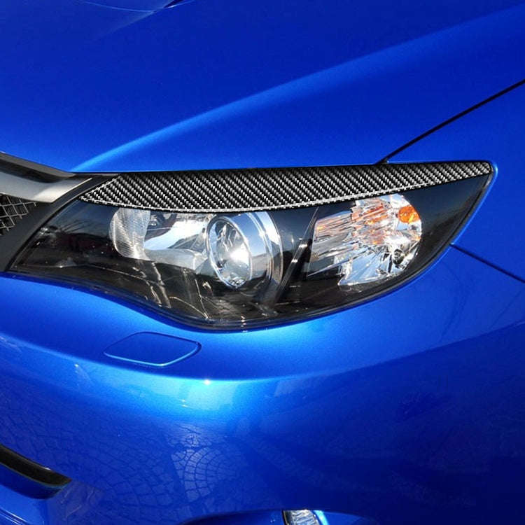 2 PCS / Set Carbon Fiber Car Lamp Eyebrow Decorative Sticker for Subaru Impreza/WRX 10th Generati...