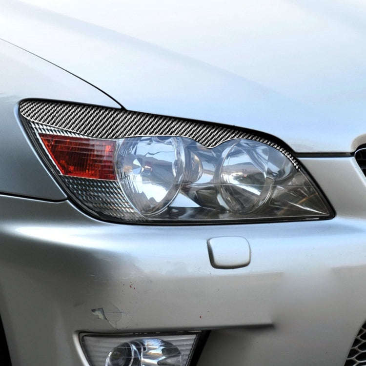 2 PCS / Set Carbon Fiber Car Lamp Eyebrow Decorative Sticker for Lexus IS200 1998-2005, Drop Glue...