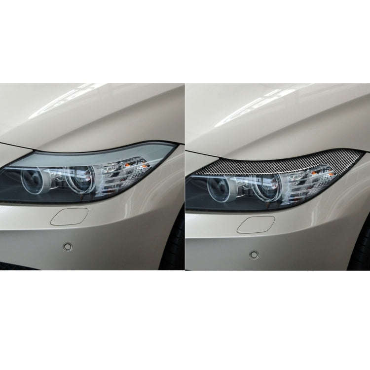 2 PCS / Set Carbon Fiber Car Lamp Eyebrow Decorative Sticker for BMW Z4 / E89 2009-2015, Drop Glu...