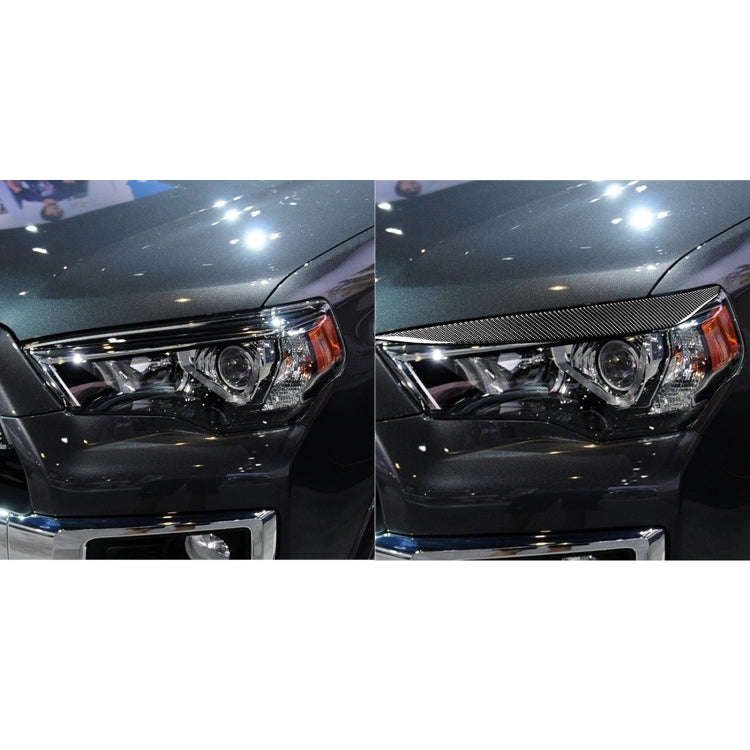 4 PCS / Set Carbon Fiber Car Light Eyebrow Decorative Sticker for Toyota 4Runner 2010-2020, Light...