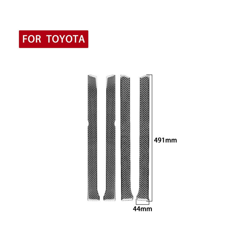 4 PCS / Set Carbon Fiber Car Window Inside Decorative Sticker for Toyota 4Runner 2010-2020, Windo...