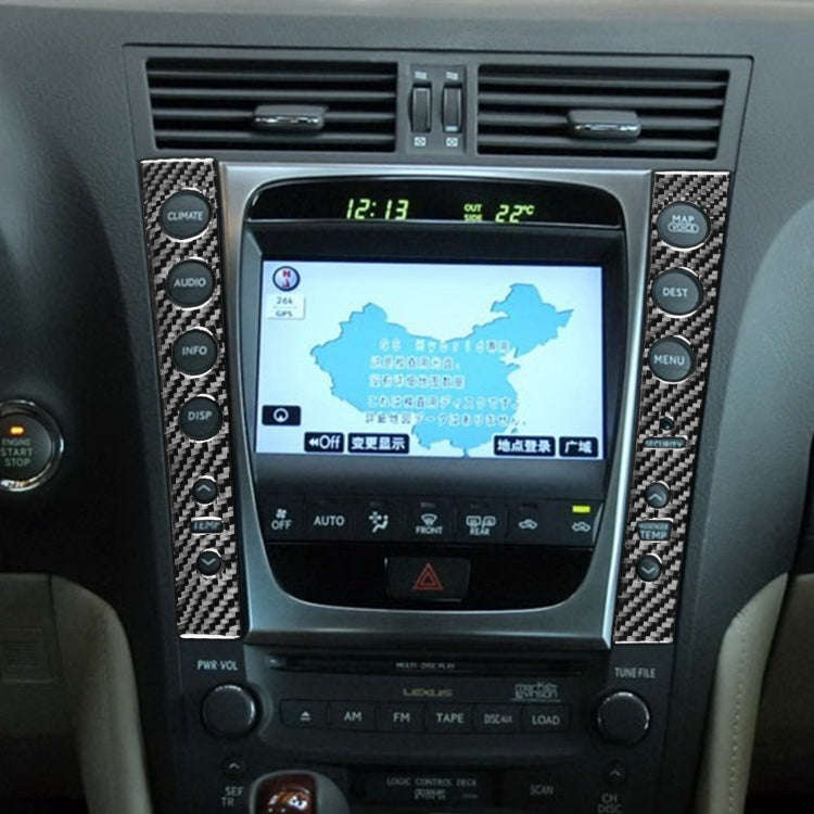 2 PCS / Set Carbon Fiber Car Central Control Panel B Version Decorative Sticker for Lexus GS 2006...