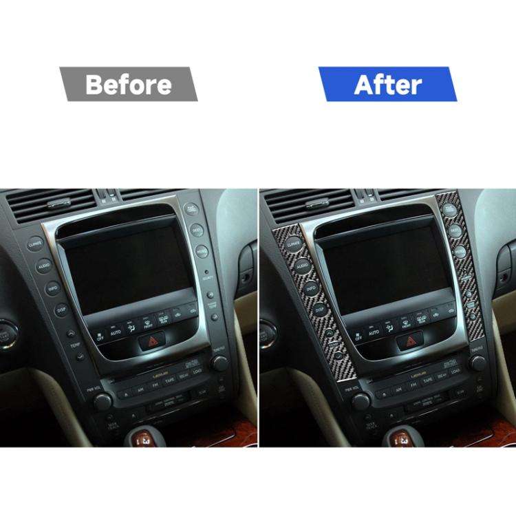 2 PCS / Set Carbon Fiber Car Central Control Panel B Version Decorative Sticker for Lexus GS 2006...